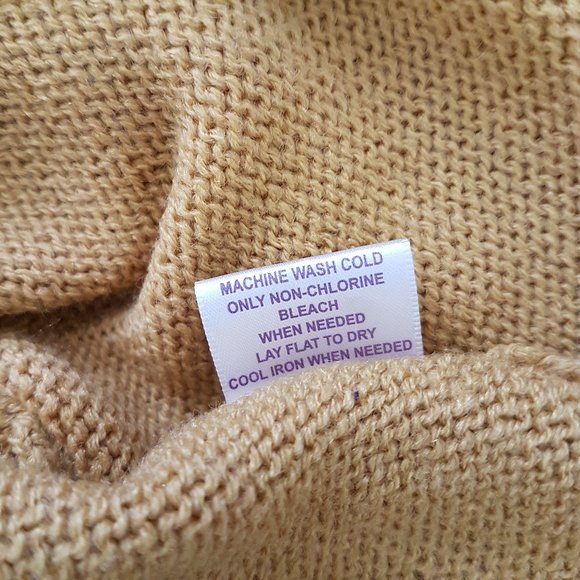 Red Paint Mustard Yellow Knit Sweater Dress Top, S - Picture 9 of 9